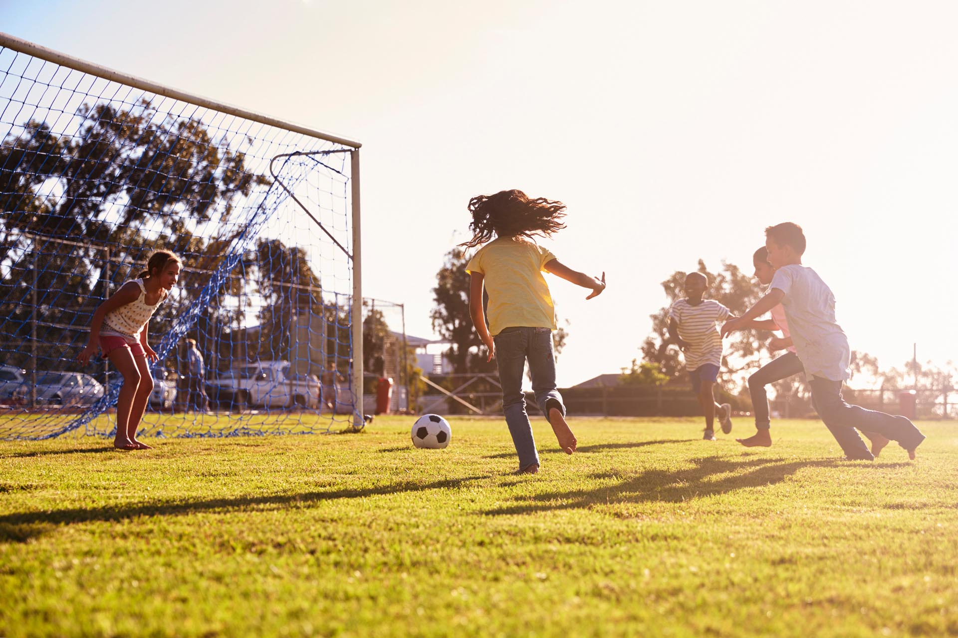kids playing soccer