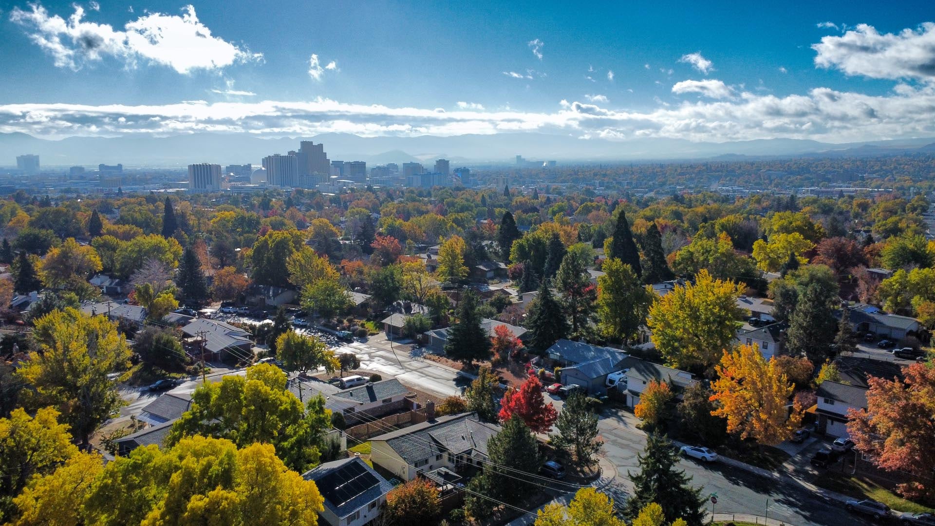 reno aerial fall colors